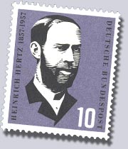 A German stamp from 1957 with the portrait of Heinrich Hertz